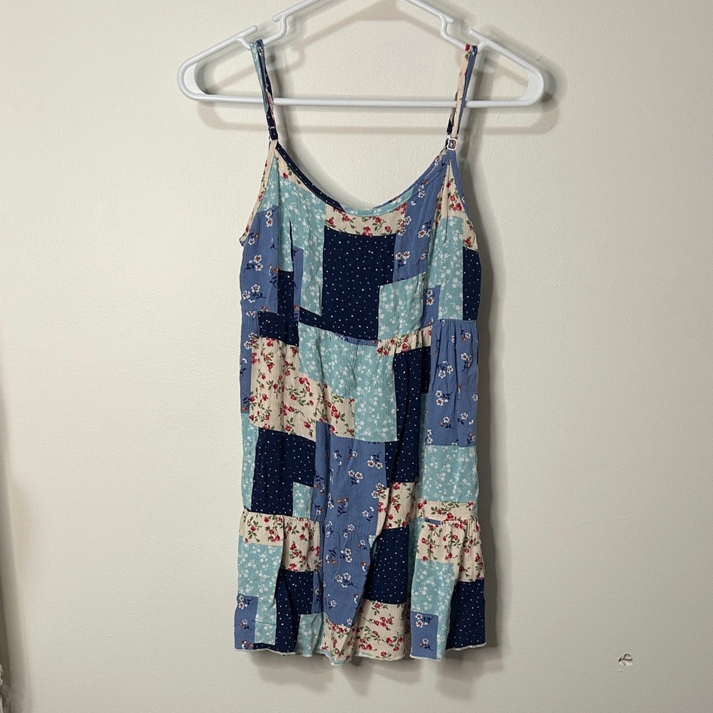 Altar'd State Blue Patchwork Tank‎ Top